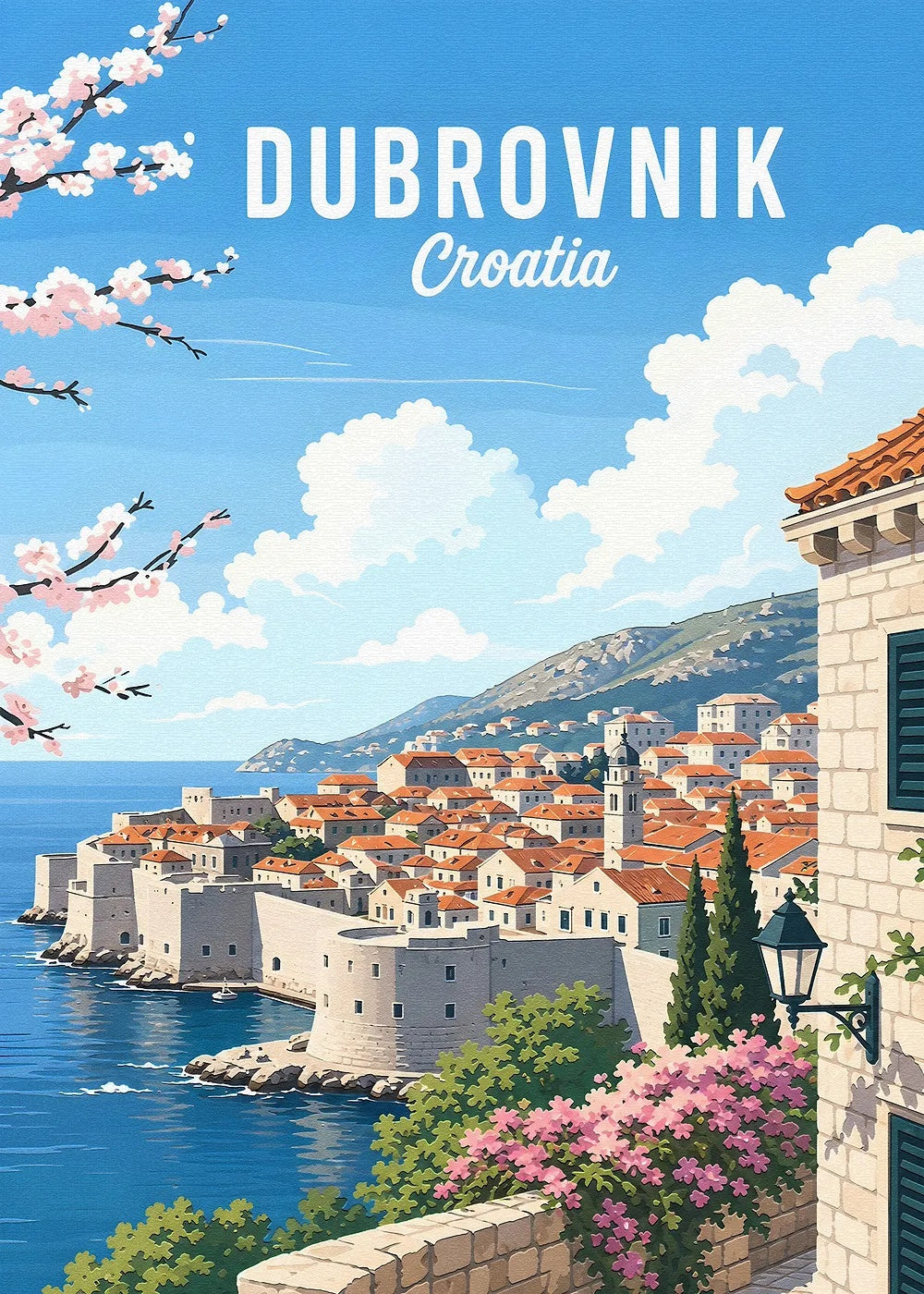 Dubrovnik, Croatia metal poster artwork